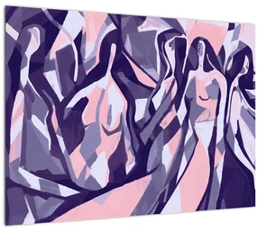 Tablou pe sticlă - Abstract, femei (70x50 cm)