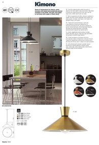 Redo 01-1461 - Lustră pe cablu KIMONO 1xE27/42W/230V de cupru