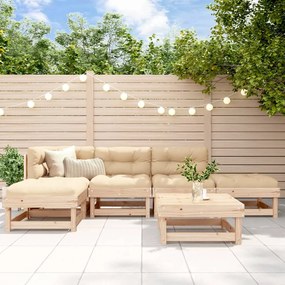 3185892 vidaXL Set mobilier relaxare de grădină & perne 6 piese lemn masiv pin