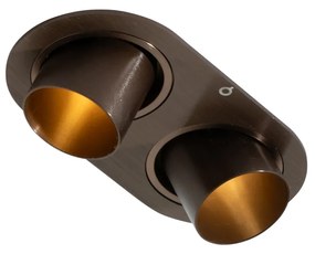 Spot integrat rotunjit bronz închis GU10 35mm orientabil 2 lumini - Installa