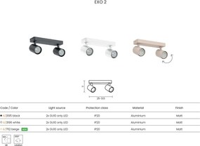 Plafoniera cu Spoturi aplicat directionabil de tavan/plafon EXO 2 bej