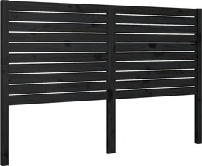 vidaXL Tăblie de pat, negru, 141x4x100 cm, lemn masiv de pin
