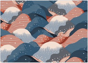 Tablou pe sticlă - Valuri japoneze (70x50 cm)