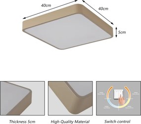 Brilagi - Plafonieră LED POOL, 36W, 230V, 3000/4500/6000K, 40x40 cm, bej