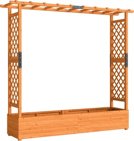 Outsunny Pat înalt cu spalier și acoperiș, pentru flori, fructe, legume, ierburi, 196 x 44 x 181 cm, lemn, Portocaliu | Aosom Romania