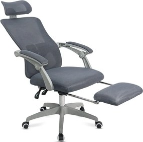 Scaun ergonomic OFF 430 gri, suport picioare și rabatare 135°