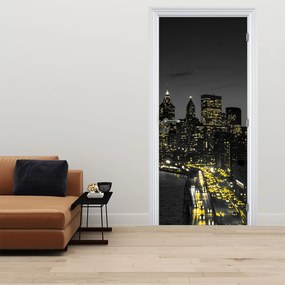 Fototapet pentru ușă - Metropola noaptea (95x205cm)