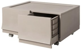 Cutie de depozitare modulară Wave twin Wood curoți 54,6 x 43,4 x 22 cm, Larg - 2 sertare - rotițe