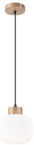 Lustră pe cablu HARMONY 1xE27/15W/230V d. 20 cm alb/stejar