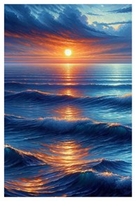 Tablou reflexia soarelui pe valuri