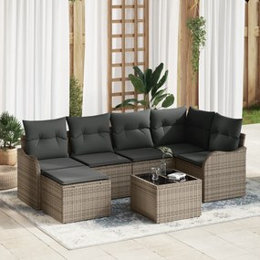 Set canapea de grădină vidaXL 6 piese cu perne din ratan poli negru