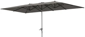 Outsunny Umbrelă Dublă de Grădină cu Manivelă și 12 Spițe din Aluminiu și Poliester, 4.5x2.6 m, Gri Închis | Aosom Romania