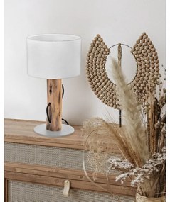 Veioza/Lampa de masa design natural lemn NORIN