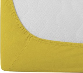 Cearsaf Jersey galben 180 x 200 cm