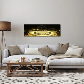 Tablou - stadion de fotbal (cu ceas) (90x30 cm)