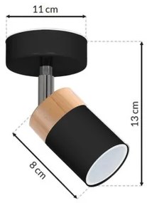 Spot JOKER BLACK WOOD 1xGU10/8W/230V