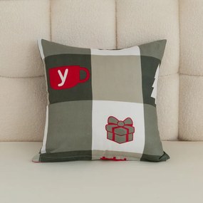 Husa pentru perna din microfibra CHRISTMAS SOCKS 45x45 cm, verde