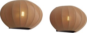 Set de 2 aplice maro cu abajur din material textil - Bida
