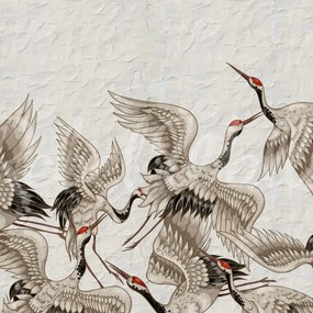 Fototapet, Crain Birds, Sand, Rebel Walls