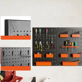 Organizator metalic pentru scule cu 9 compartimente și cârlige