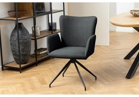 Set de scaune de sufragerie gri închis cu cotiere 2 buc. tapițat Laura – Actona