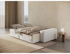 Canapea albă extensibilă cu tapițerie din țesătură bouclé 247 cm Jodie – Micadoni Home