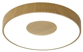 Plafoniera LED Smart dimabila cu telecomanda COIN 50cm lemn