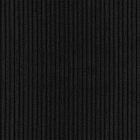 Colțar negru cu tapițerie din catifea reiată (cu colț pe partea dreaptă, cu șezlong) Martin – Ropez