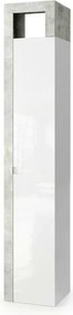 Dulap coloana mare LC Mobili Italia Hamburg 35x188 cm finisaj alb lucios/gri beton