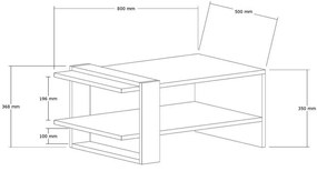 Măsuță de conferință Yonca Anthracite și SapphireOak
