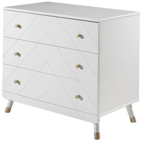 Set Dormitor Complet pentru Copii, 4 Piese, 90x200 cm, Alb Satinat (Pin Masiv și MDF) – Billy – Vipack