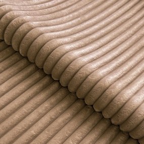 Colțar maro cu tapițerie din catifea reiată (cu colț pe partea dreaptă/în formă de ”L”) Marbeya – Ropez