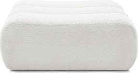 Taburet alb cu tapițerie din țesătură bouclé Azra – Bobochic Paris