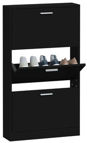 Pantofar, negru, 59x17x108 cm, lemn compozit