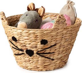 Coș de jucării pentru copii în culoare naturală din zambilă de apă ø 35x26 cm Cat – Compactor