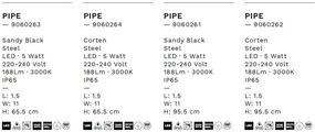 Stalp LED iluminat exterior modern IP65 PIPE H-90cm negru