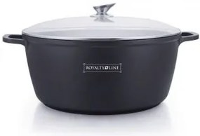 RESIGILAT - Oala mare, 19.5 L, 40 cm, tip cratita marmorata, antiaderenta, neadeziva, cu capac, curatare usoara Royalty Line BS40ML, pentru zacusca,