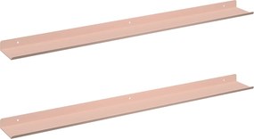 vidaXL Raft suspendat Pe perete 2 pcs Roz 80 x 9 x 2,5 cm Oțel
