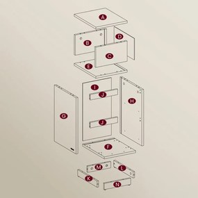 Noptieră ROBIN, 30x25x65cm, alb/bej Vasagle