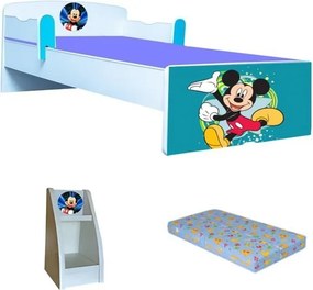 Pat copii Mickey cu saltea si etajera Cadou