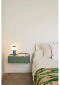 Noptieră neagră suspendată cu blat cu aspect de lemn de stejar Arista – Teulat