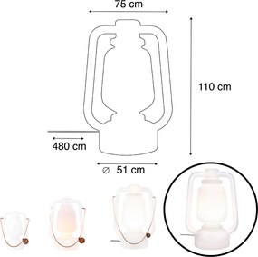 Lampă de podea inteligentă albă 110 cm inclusiv Wifi G95 - Storm Extra Large