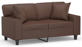 3153055 vidaXL Canapea cu 2 locuri, perne&pernuțe maro 120 cm piele ecologică