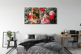 Tablouri canvas baubles pomul de Crăciun de zăpadă