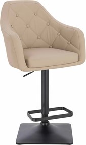 HR831KW Scaun Crem Piele Ecologica Premium Soft cu Bază Neagră