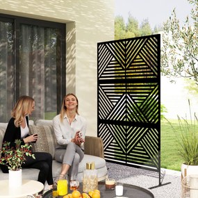 Outsunny Separator Divizor de Exterior și Spalier pentru Plante 122x45x198cm Negru | Aosom Romania