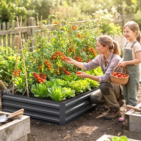 Outsunny Pat de Grădină Înălțat pentru Exterior, Gri | Aosom Romania