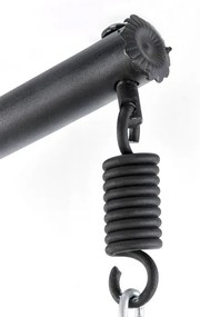 Fotoliu suspendat Eggy ratan gri/negru - H195 cm