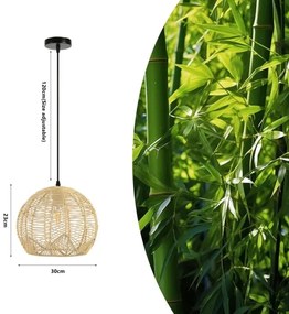Lustră pe cablu Immax 08258L PELO 1xE27/40W/230V d. 30 cm ratan
