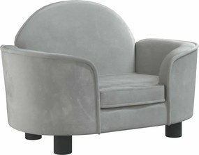 vidaXL Pat de câini, gri deschis, 66x40x45 cm, catifea